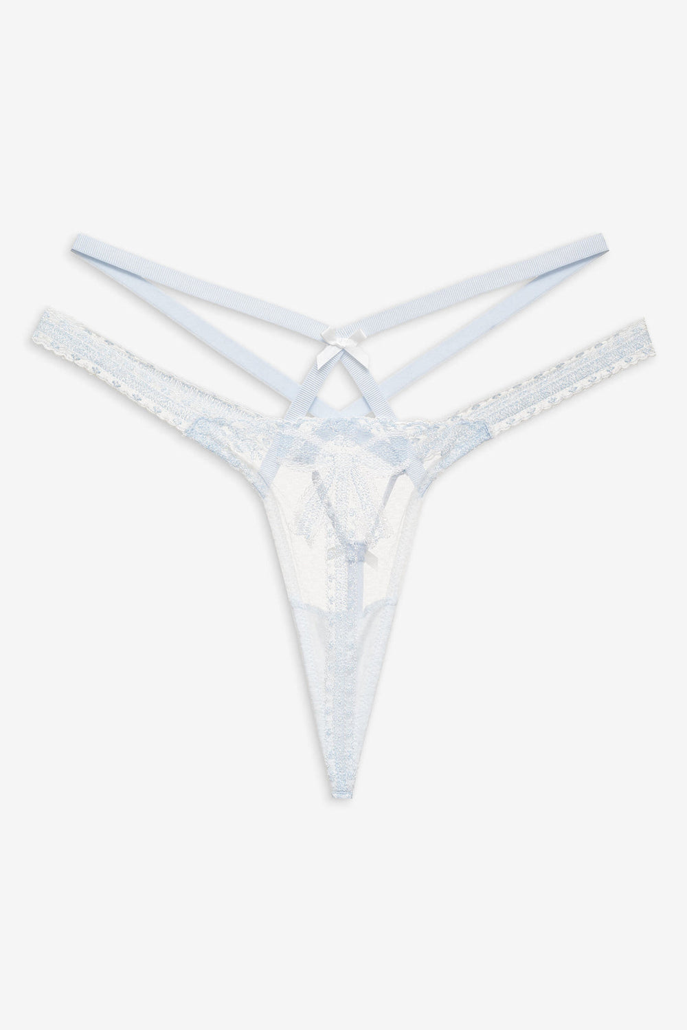 Women Blair Bow Thong Panty - Blue