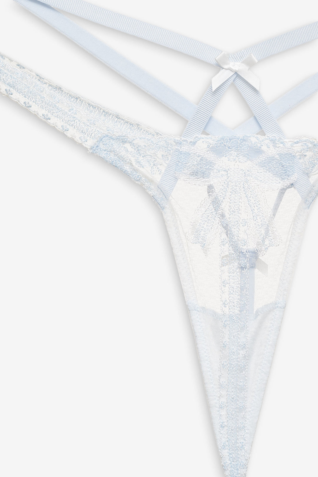 Women Blair Bow Thong Panty - Blue
