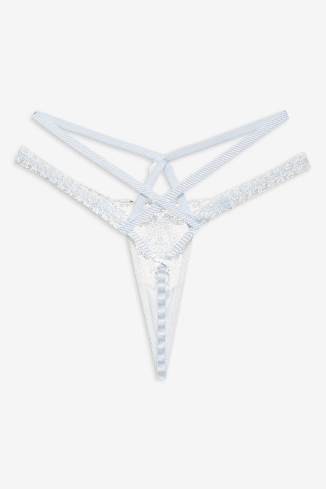 Women Blair Bow Thong Panty - Blue