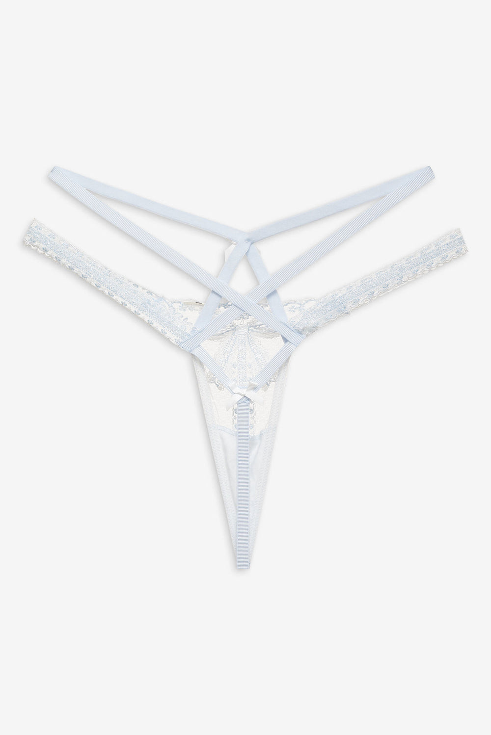 Women Blair Bow Thong Panty - Blue