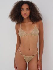 Women Glitter Bralette - Gold