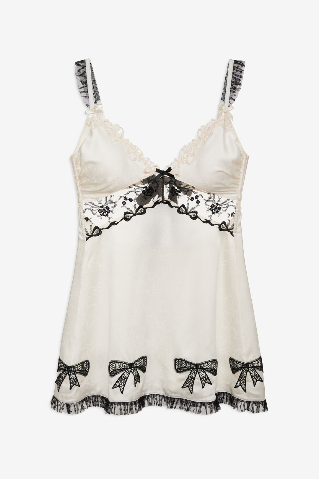 Women Bow Time Slip Dress - Cream