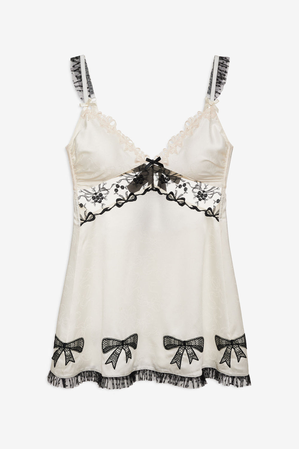 Women Bow Time Slip Dress - Cream