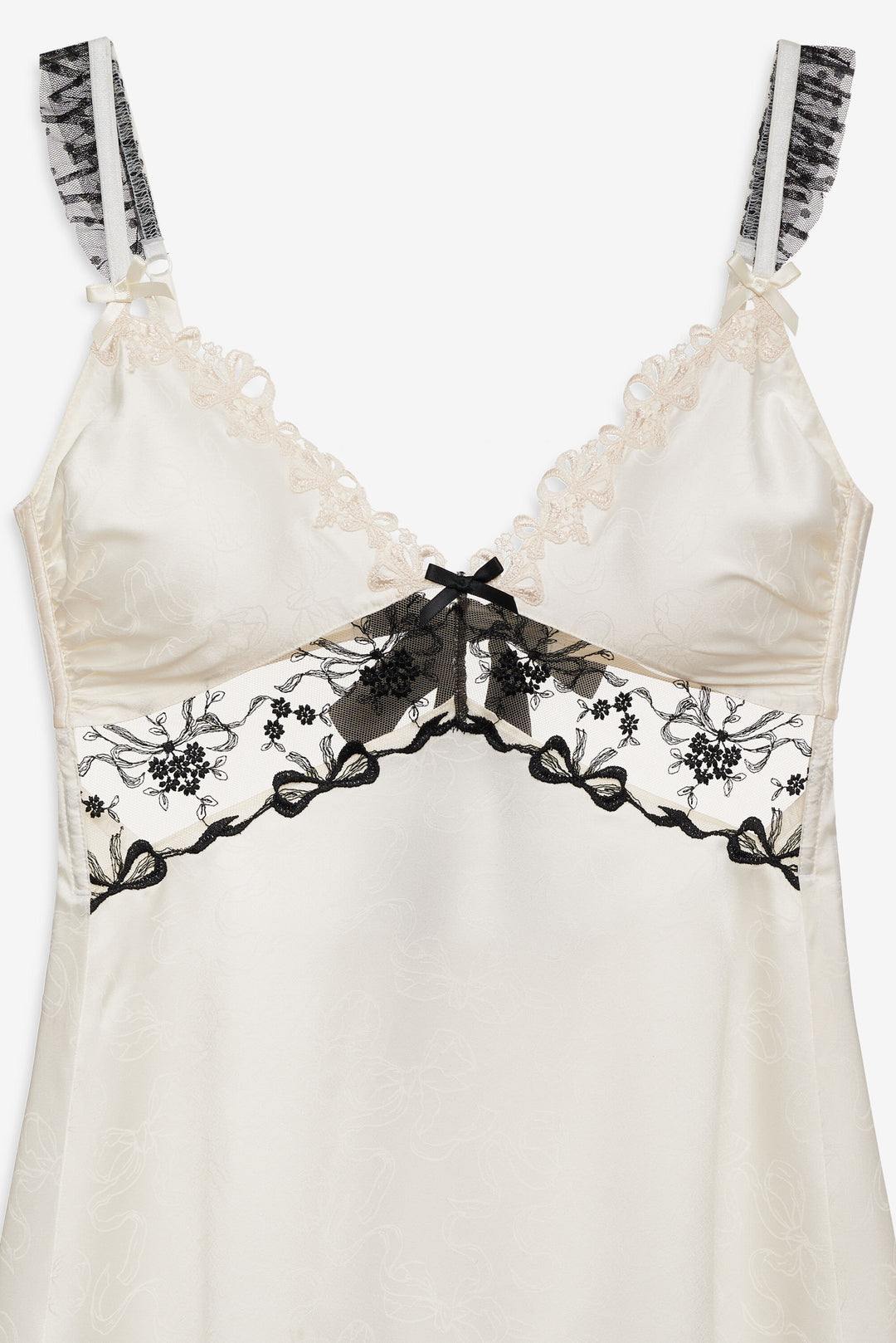 Women Bow Time Slip Dress - Cream
