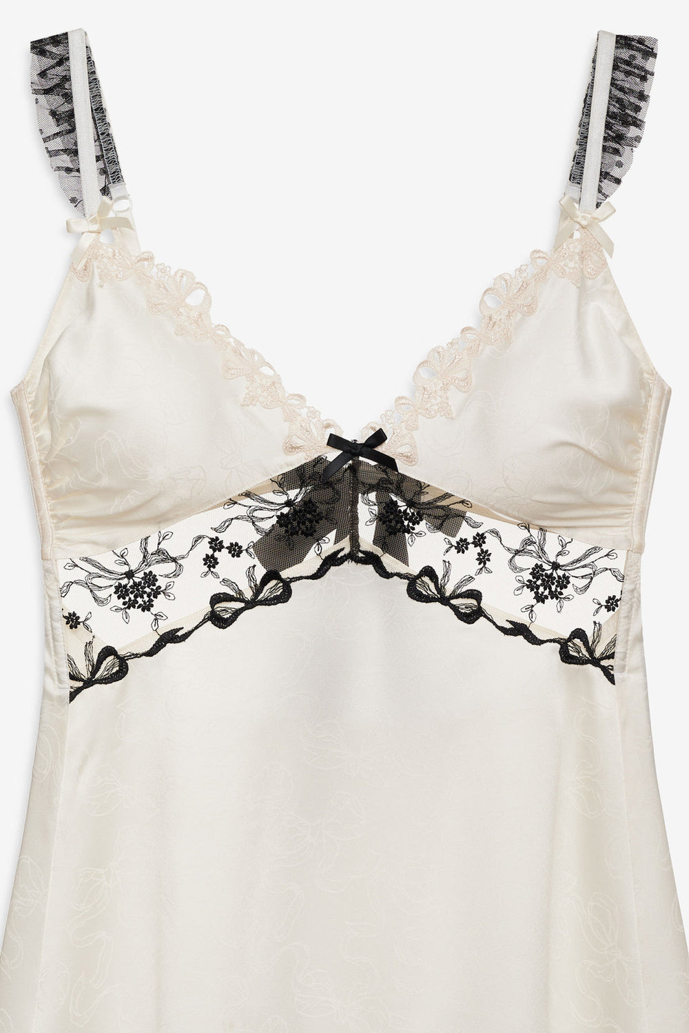 Women Bow Time Slip Dress - Cream