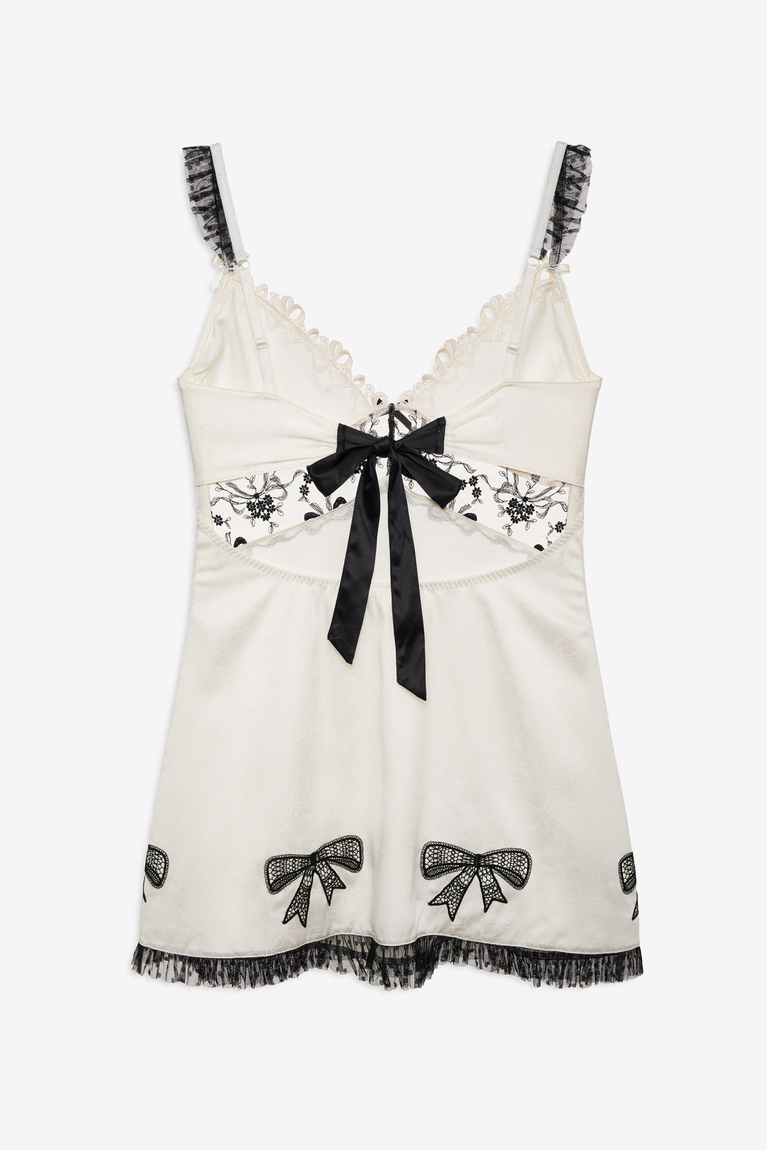 Women Bow Time Slip Dress - Cream