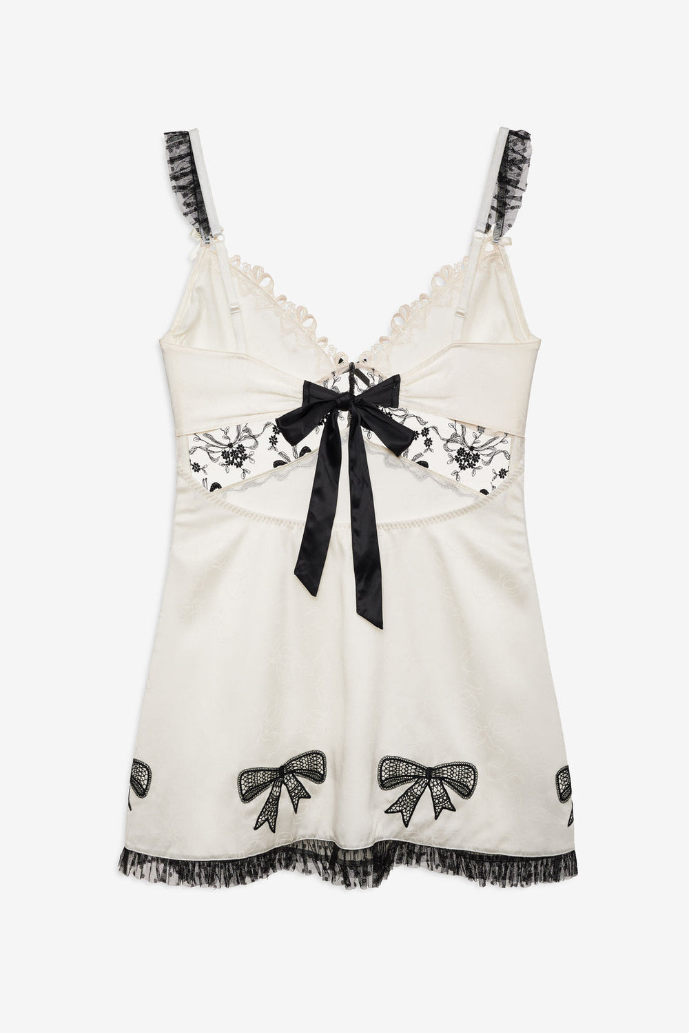 Women Bow Time Slip Dress - Cream