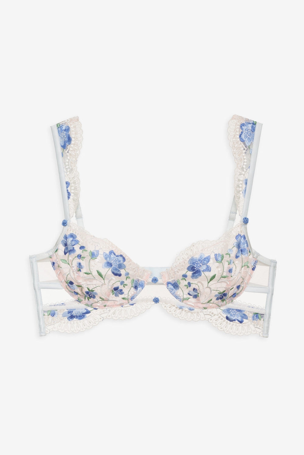 Women Festival Rose Bra - Blue