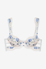 Women Festival Rose Bra - Blue