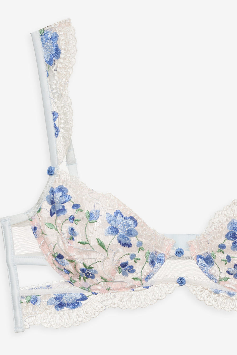 Women Festival Rose Bra - Blue