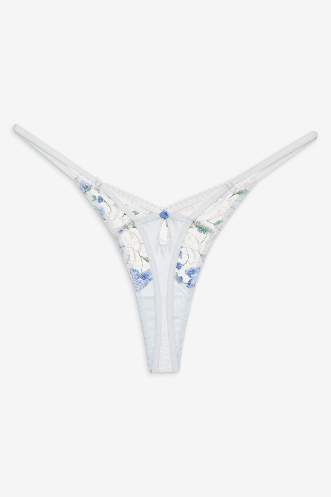 Women Festival Rose Thong Panty - Blue