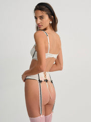 Women Evie Floral Garter Belt - Cream