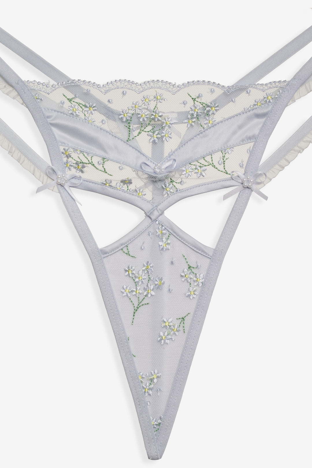 Women Baby's Breath Thong Panty - Blue