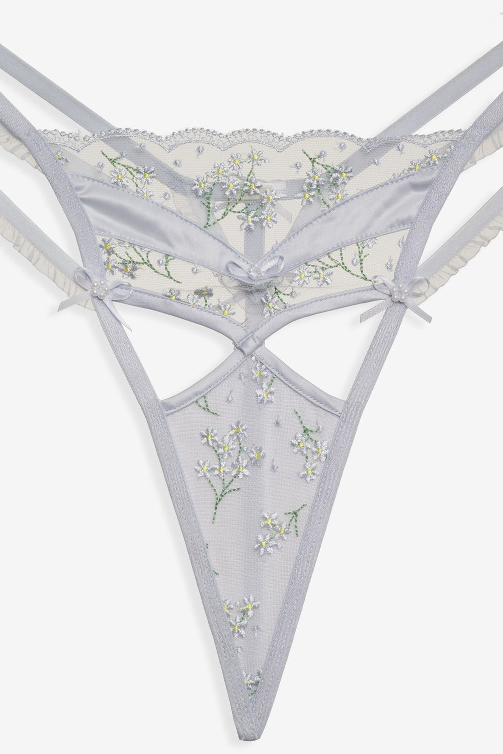 Women Baby's Breath Thong Panty - Blue