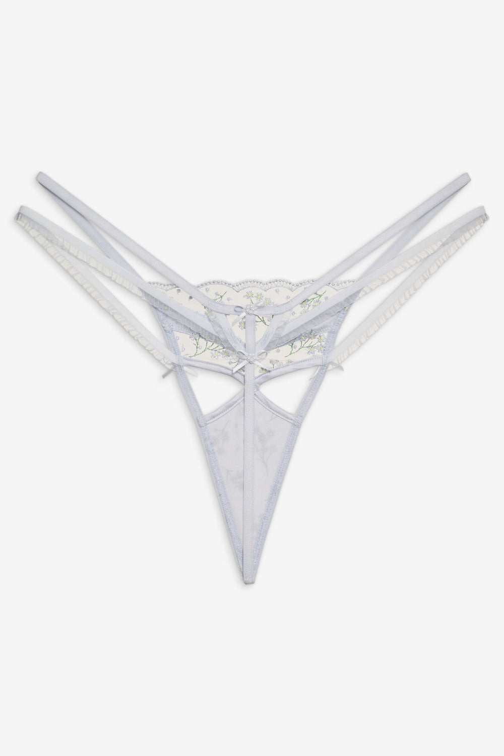 Women Baby's Breath Thong Panty - Blue