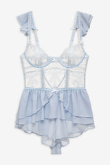 Women Blair Bow Romper - Blue