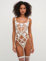 Women Pure Heart Teddy - White