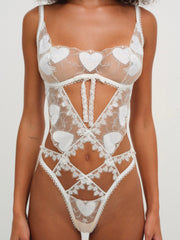 Women Pure Heart Teddy - White