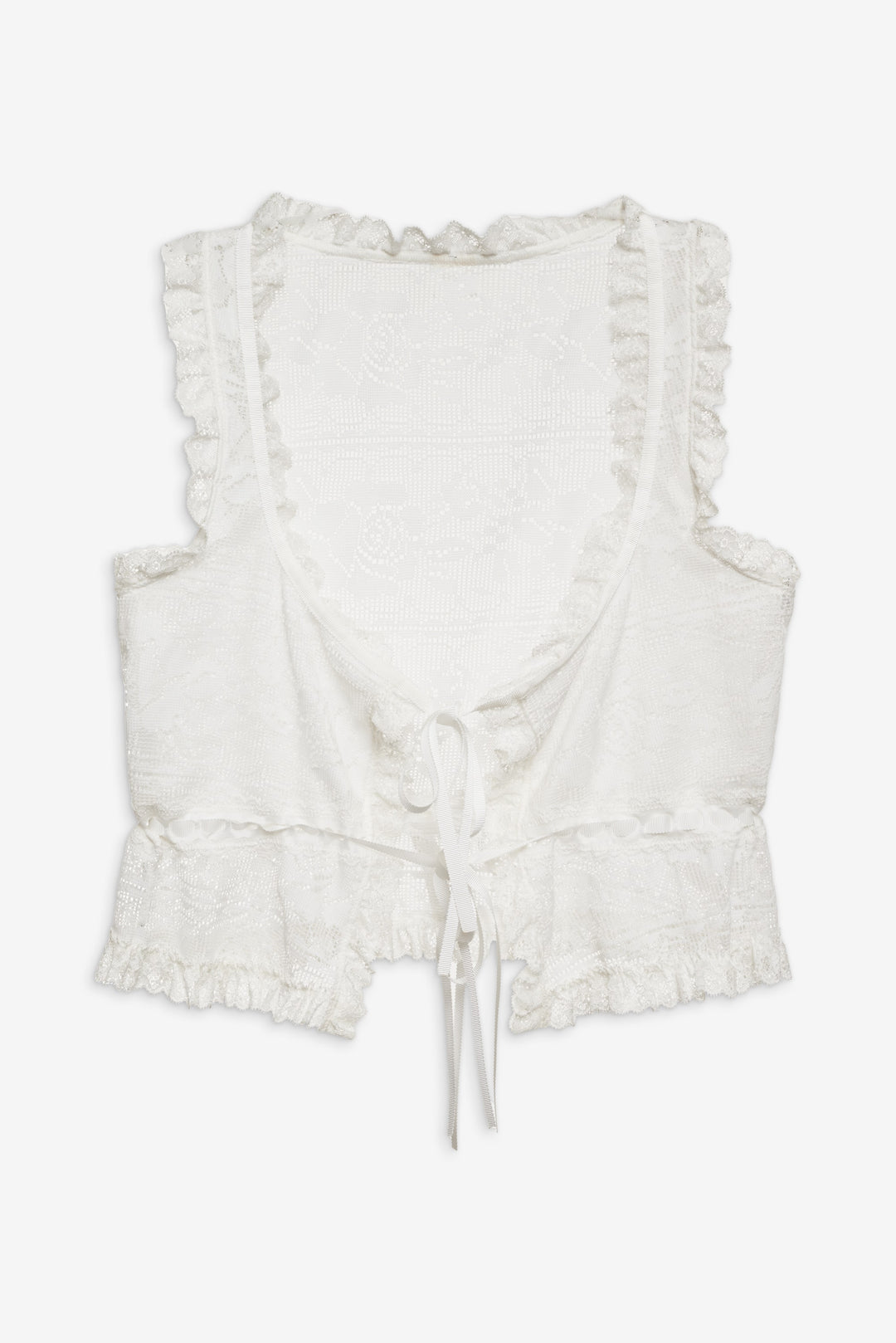 Women Antique Store Lace Top - White