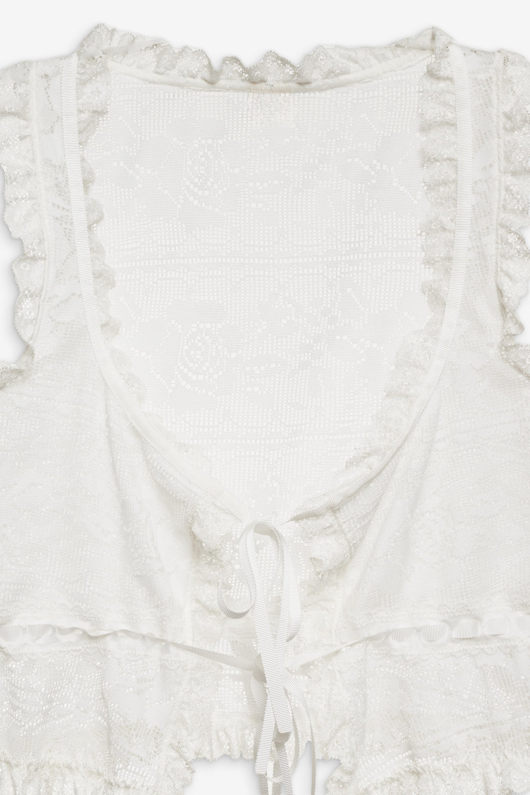 Women Antique Store Lace Top - White