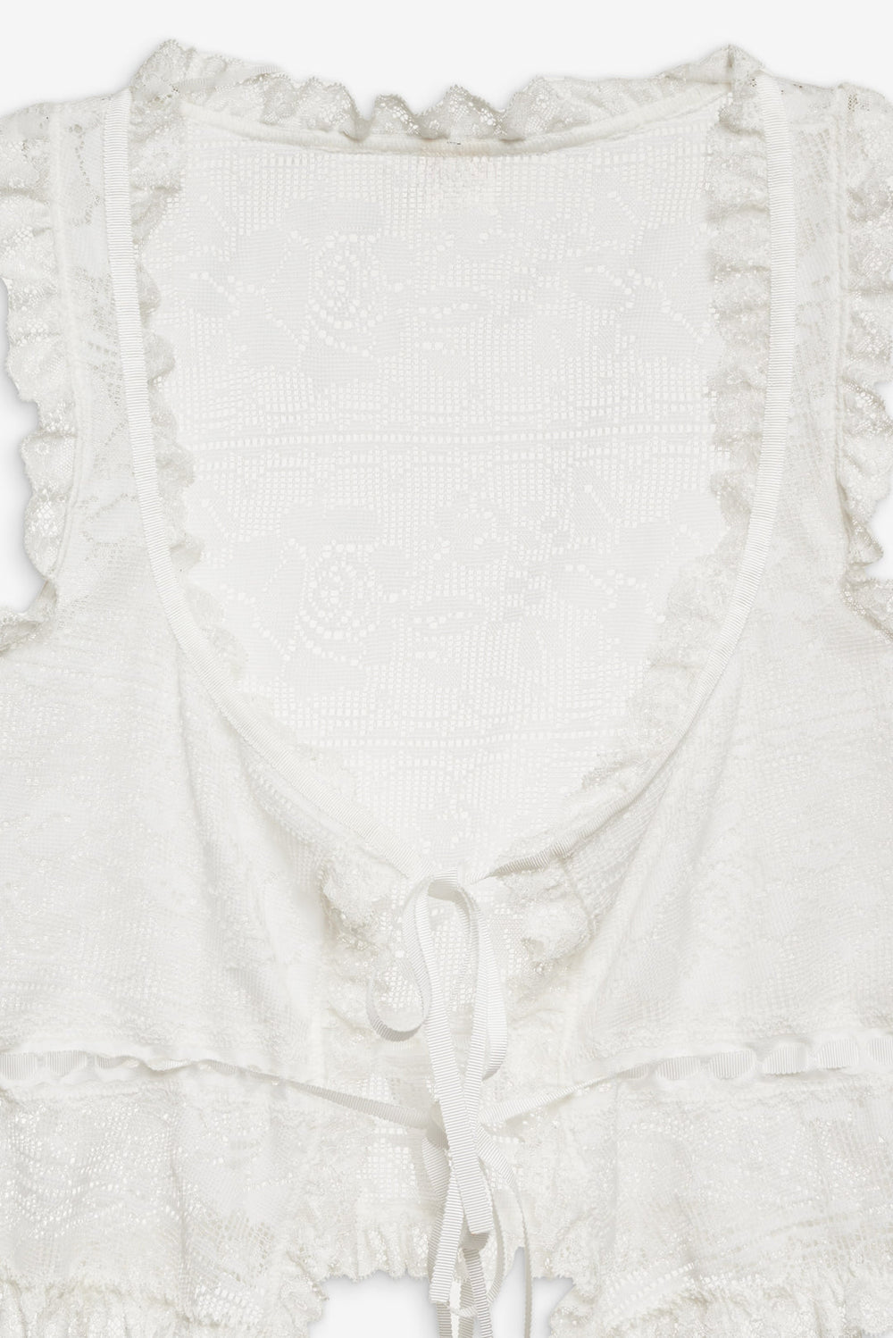 Women Antique Store Lace Top - White