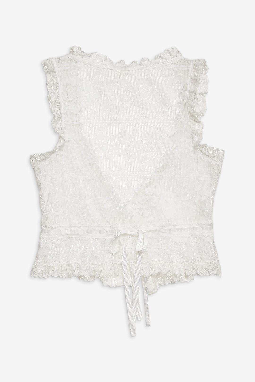 Women Antique Store Lace Top - White