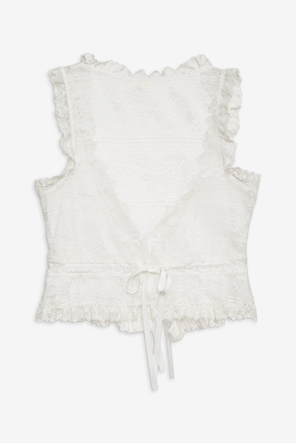 Women Antique Store Lace Top - White