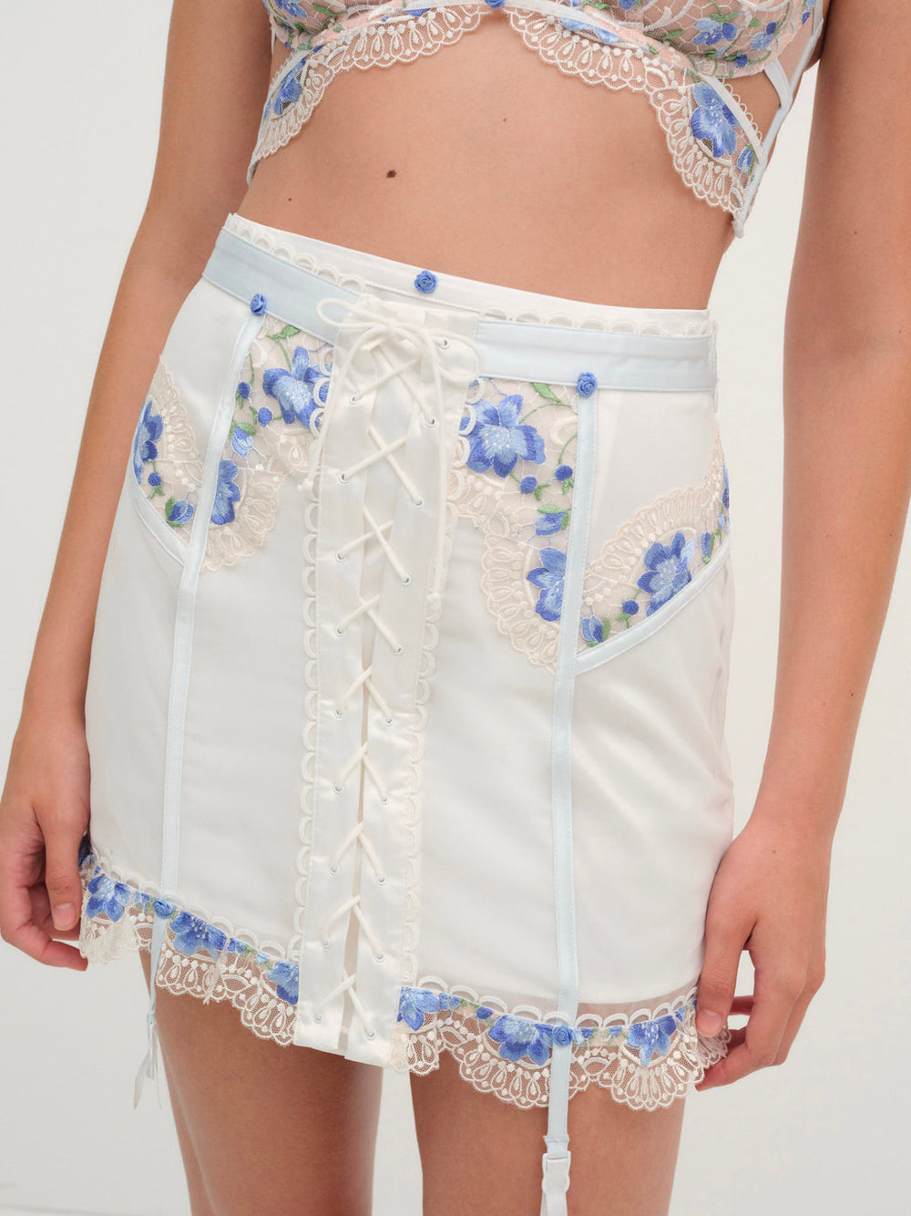 Women Festival Rose Skirt - Blue
