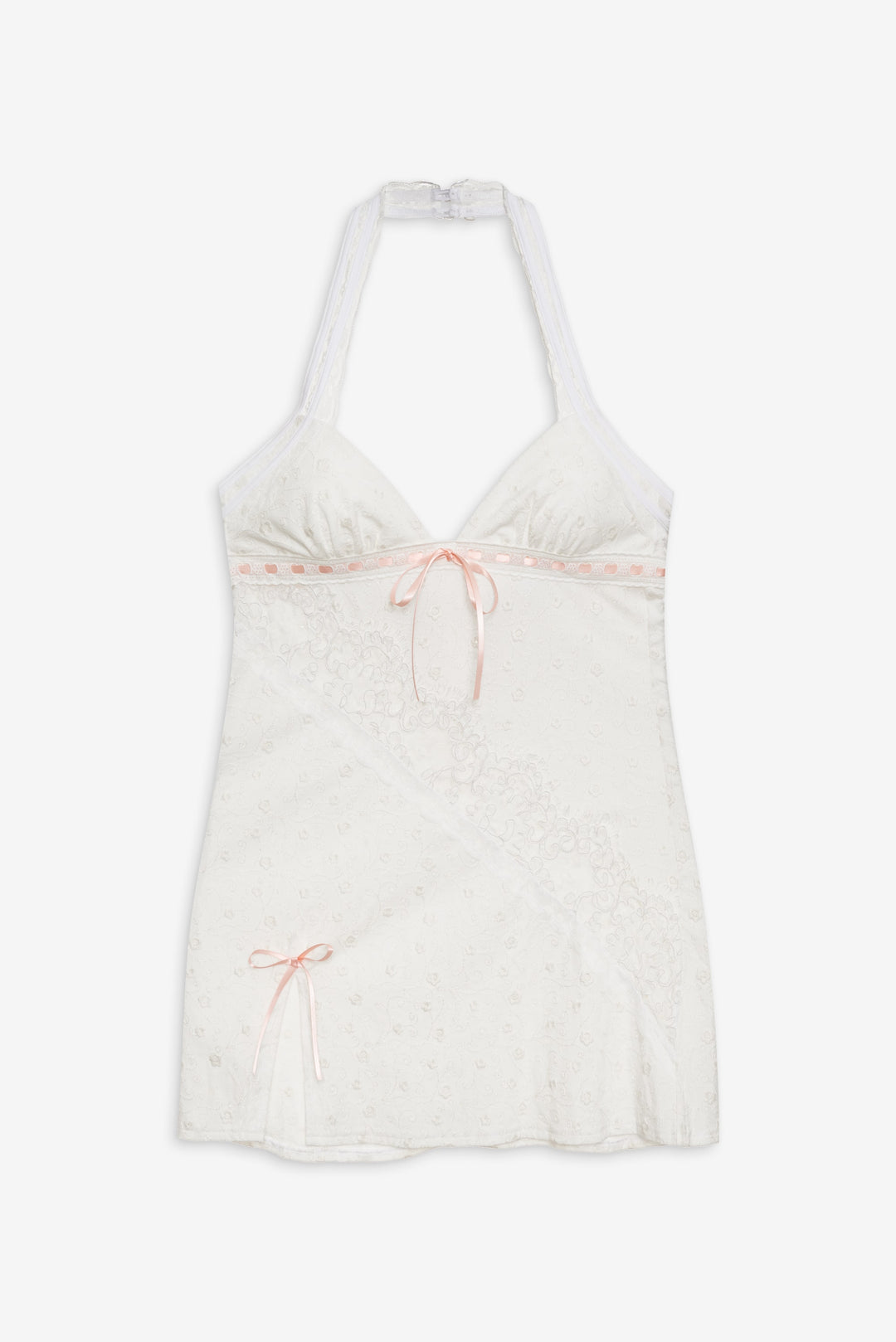 Women Summer Swirl Eyelet Slip Dress - White