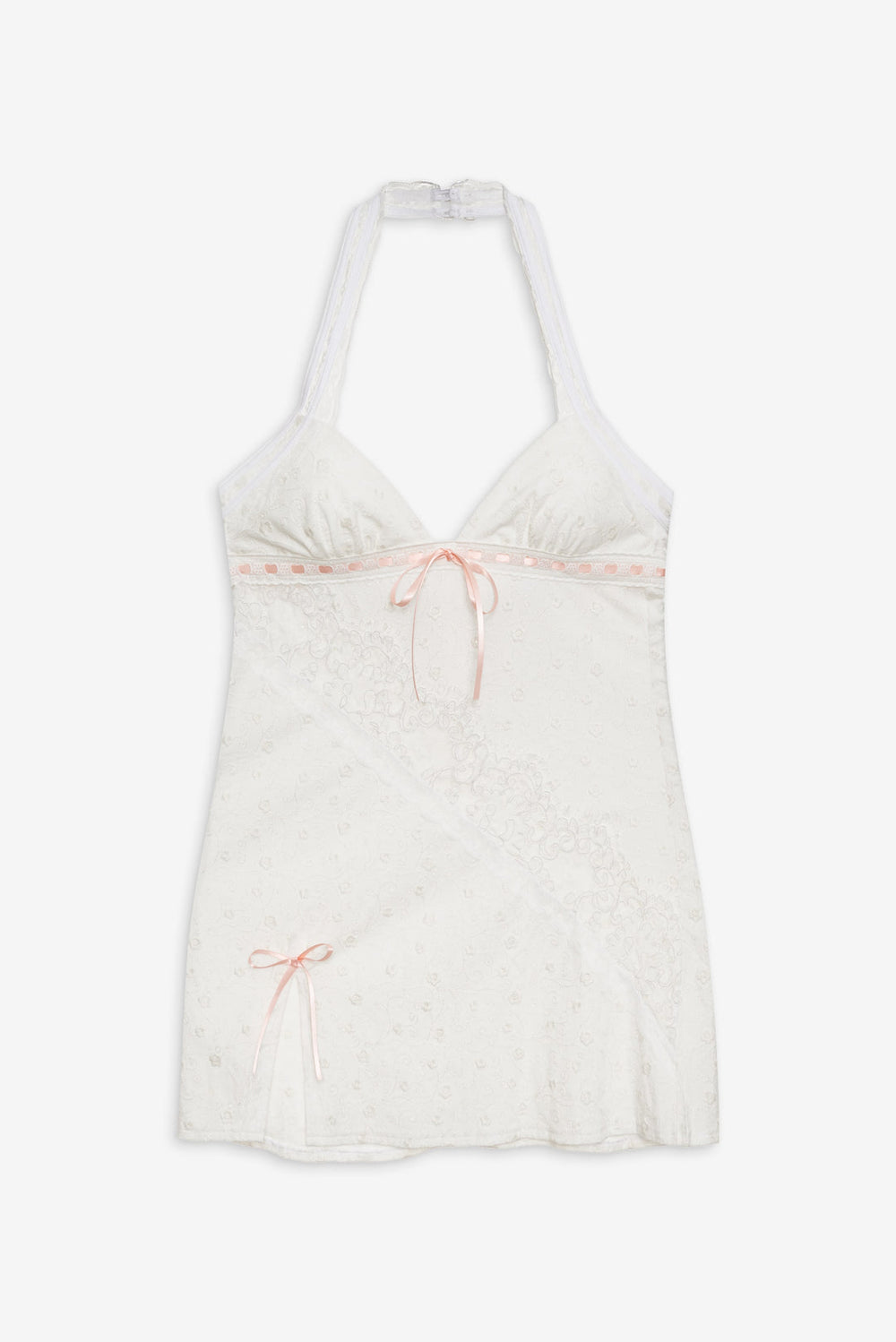 Women Summer Swirl Eyelet Slip Dress - White