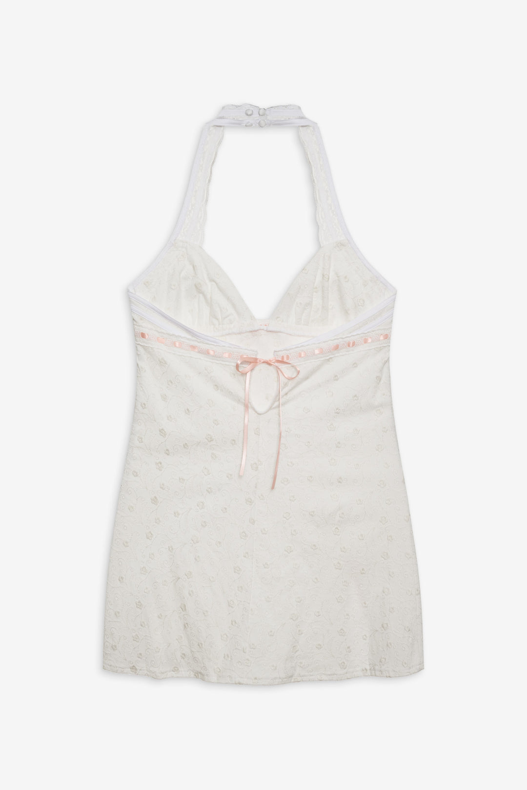 Women Summer Swirl Eyelet Slip Dress - White