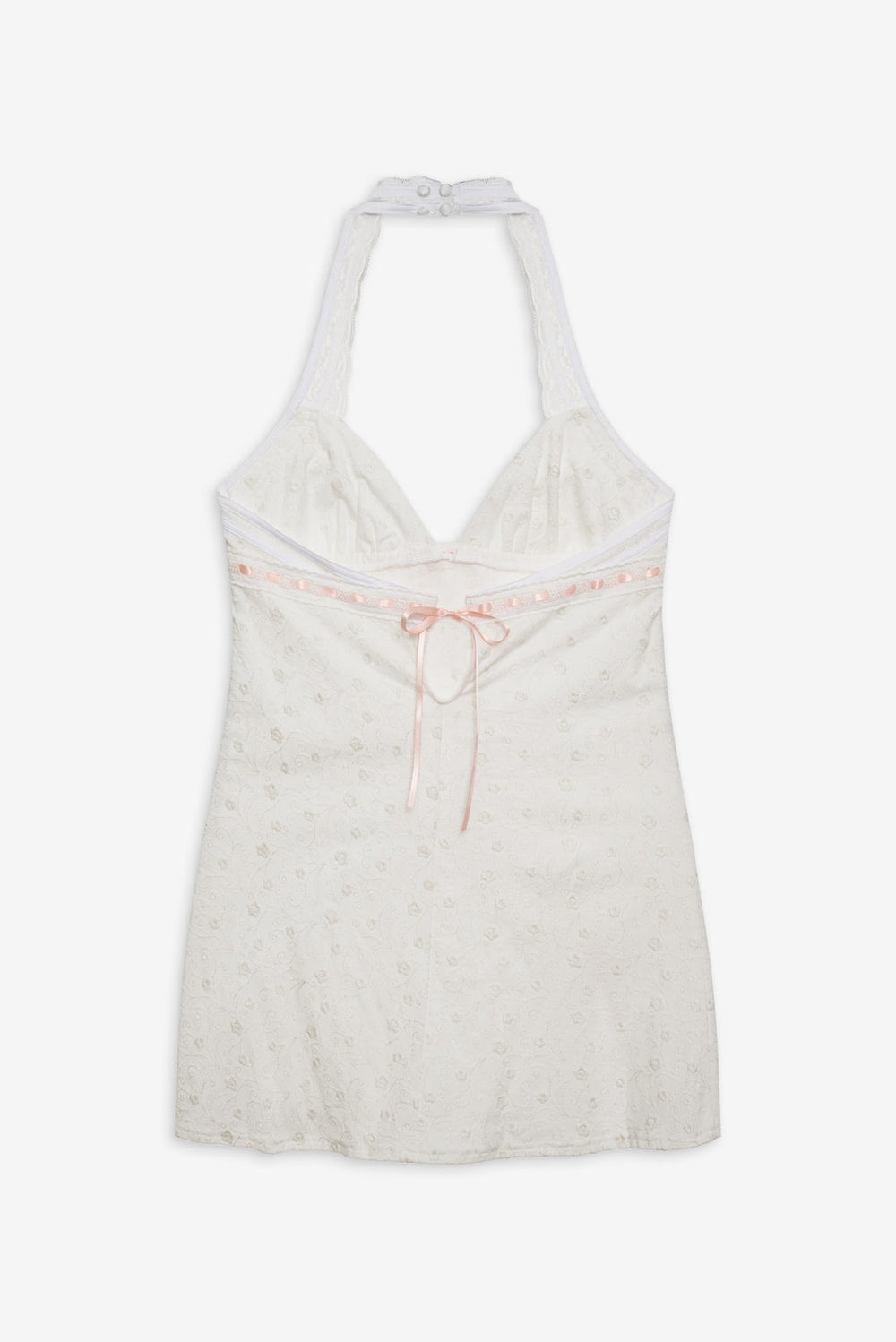 Women Summer Swirl Eyelet Slip Dress - White