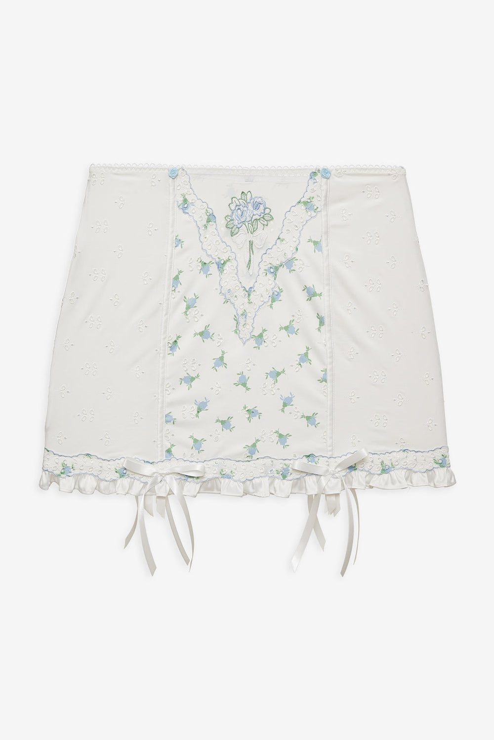 Women Budding Blossom Garter Skirt - White