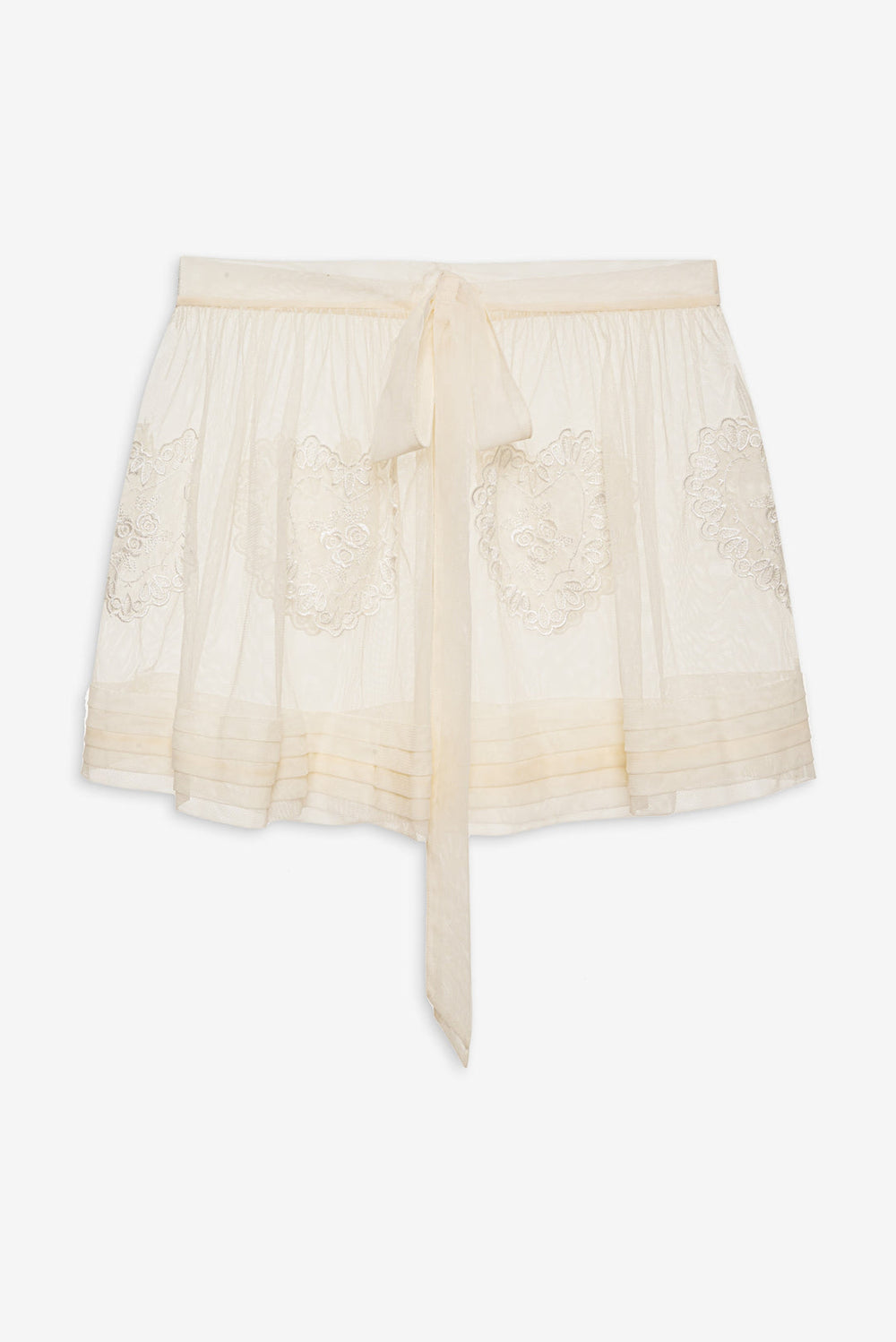 Women Vintage Embroidery Skirt - White