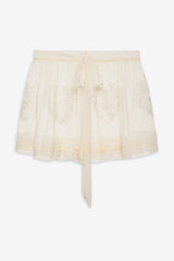 Women Vintage Embroidery Skirt - White