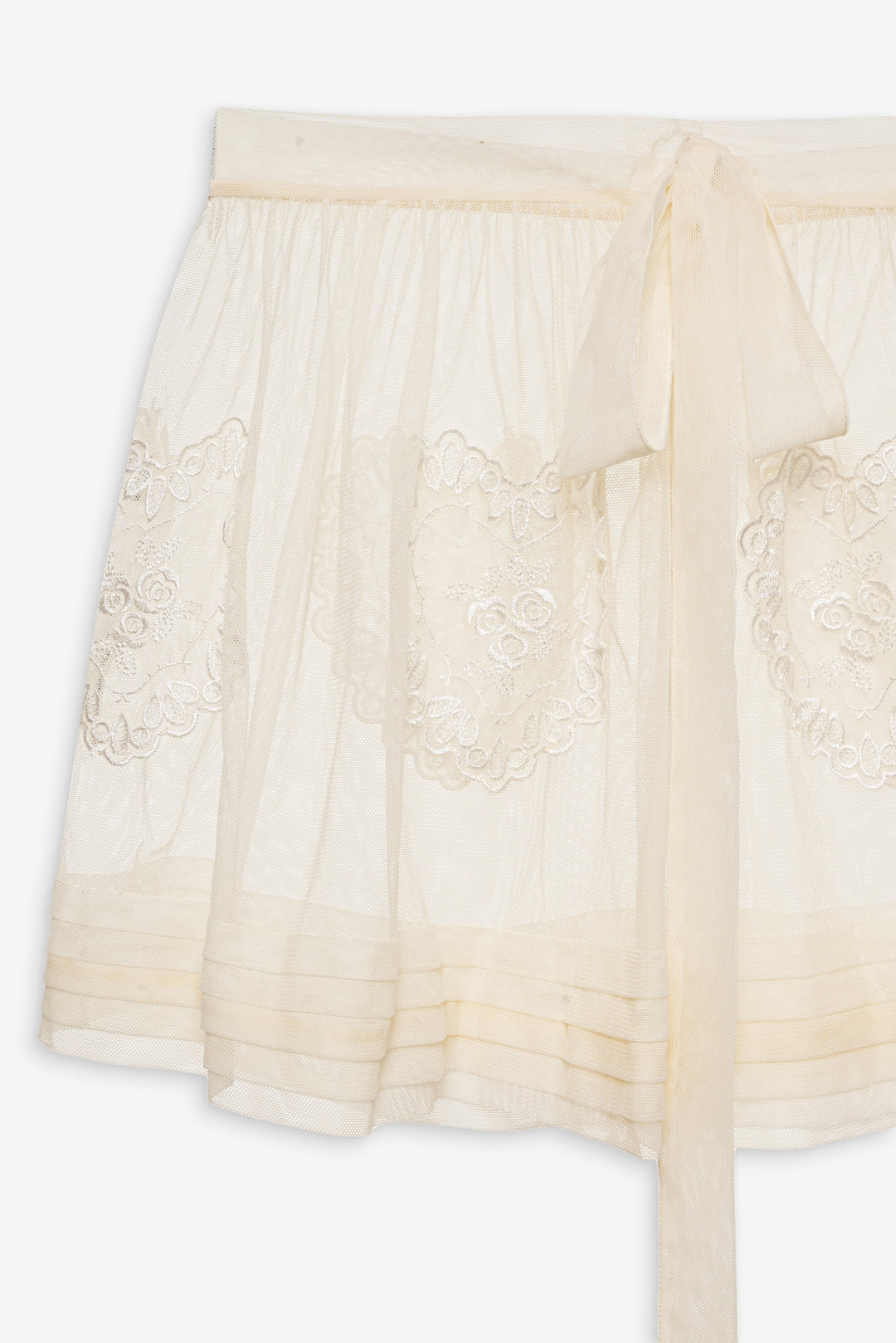 Women Vintage Embroidery Skirt - White