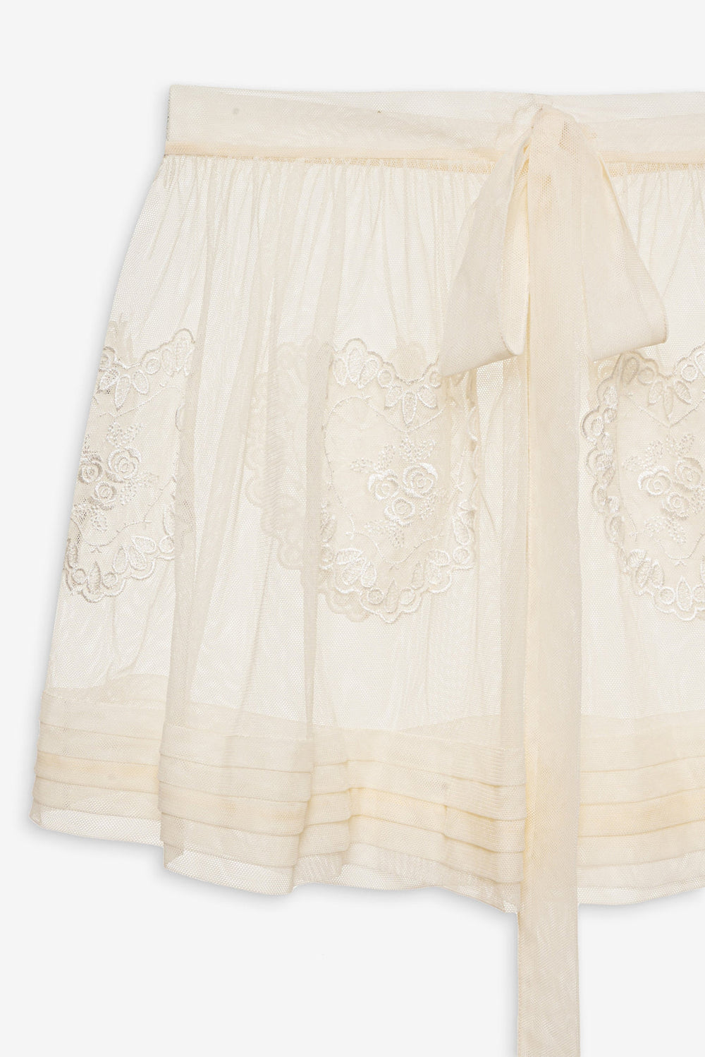 Women Vintage Embroidery Skirt - White