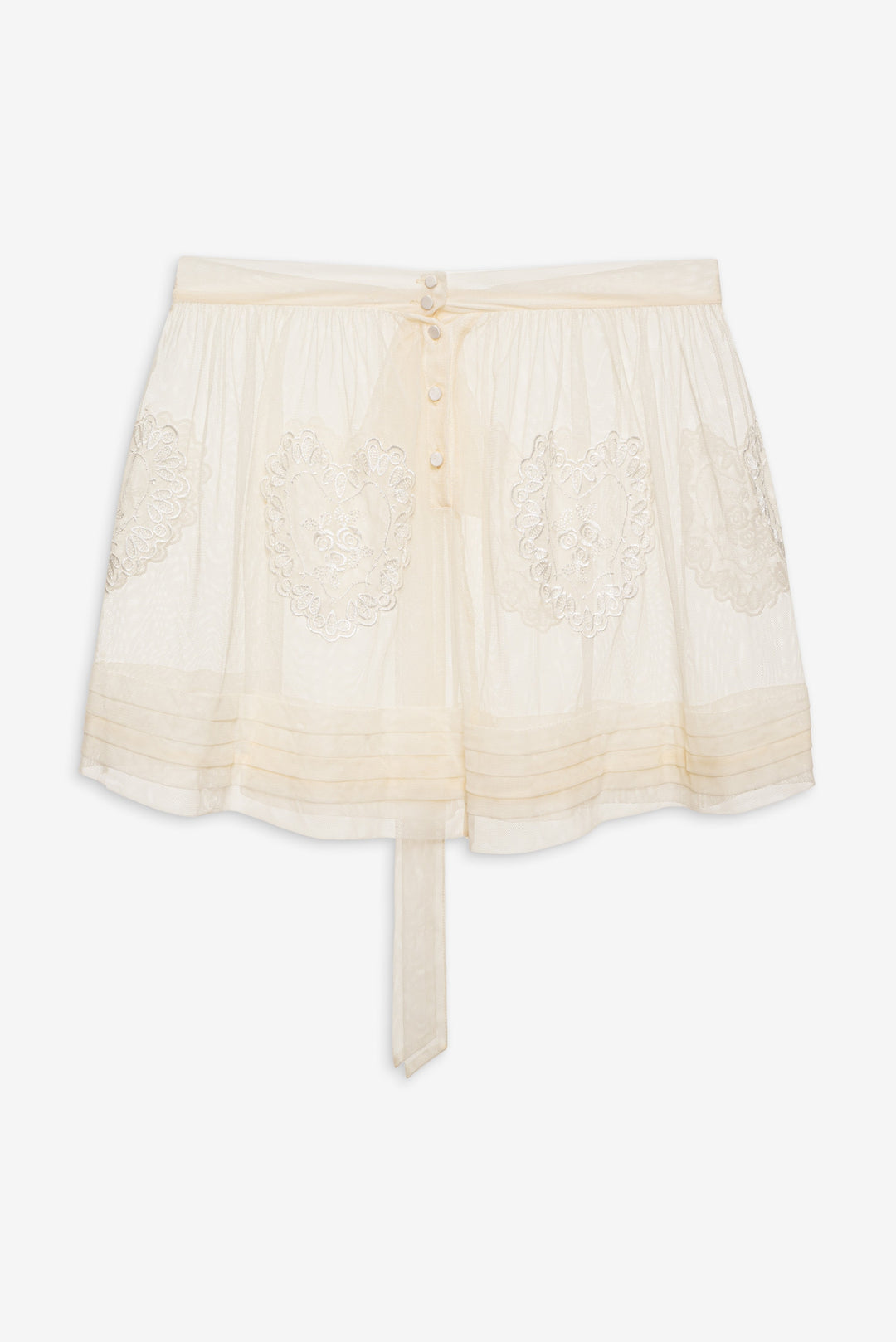 Women Vintage Embroidery Skirt - White
