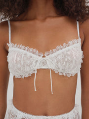 Women Layer Cake Chiffon Underwire Bra - White