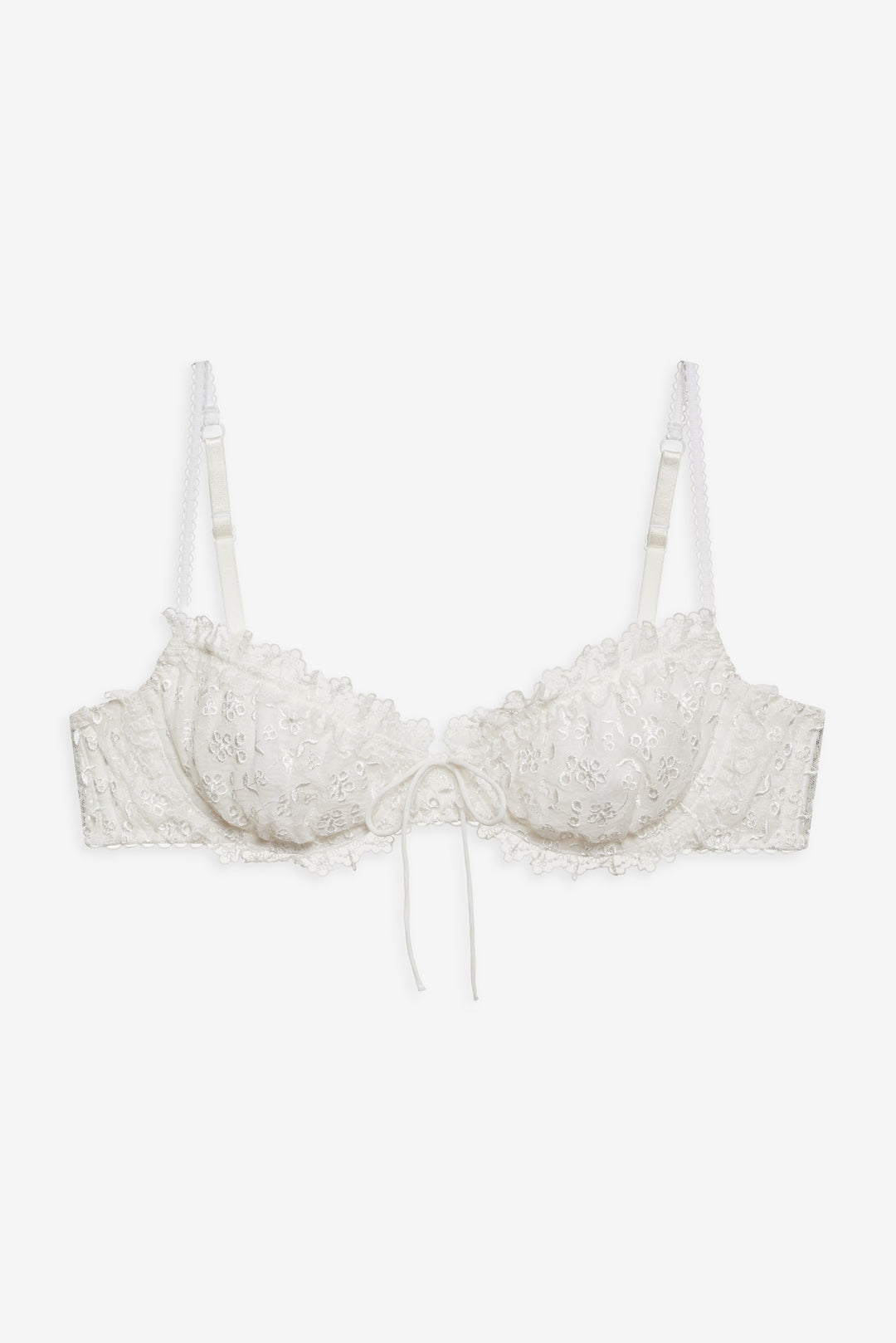 Women Layer Cake Chiffon Underwire Bra - White
