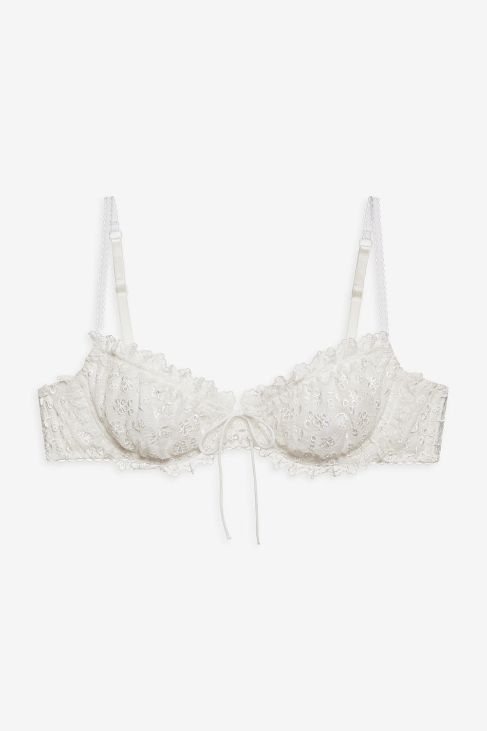 Women Layer Cake Chiffon Underwire Bra - White