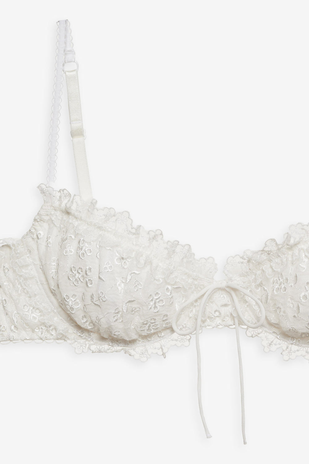 Women Layer Cake Chiffon Underwire Bra - White