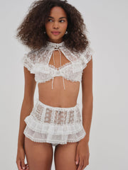 Women Layer Cake Chiffon Panty - White