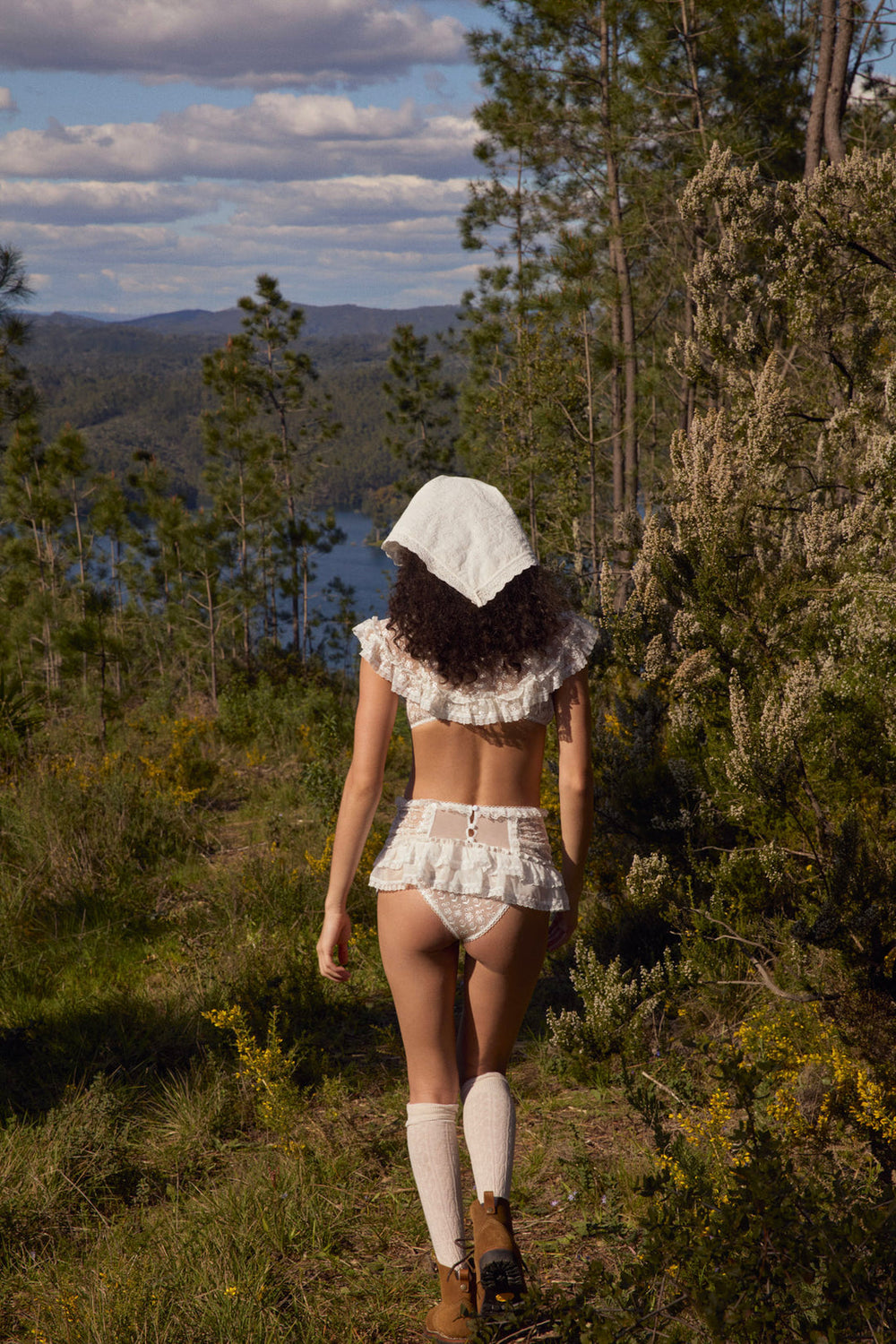 Women Layer Cake Chiffon Panty - White