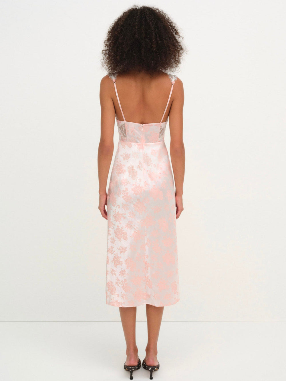 Women Audrey Jacquard Midi Slip - Peach