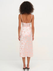 Women Audrey Jacquard Midi Slip - Peach