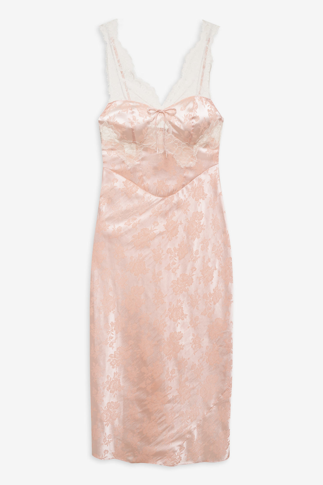 Women Audrey Jacquard Midi Slip - Peach