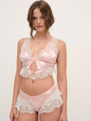 Women Audrey Jacquard Shorts - Peach