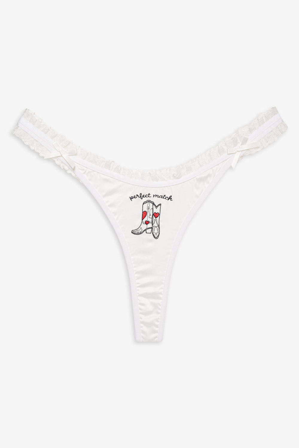 Women Bachelorette Thong Panty Pack - White