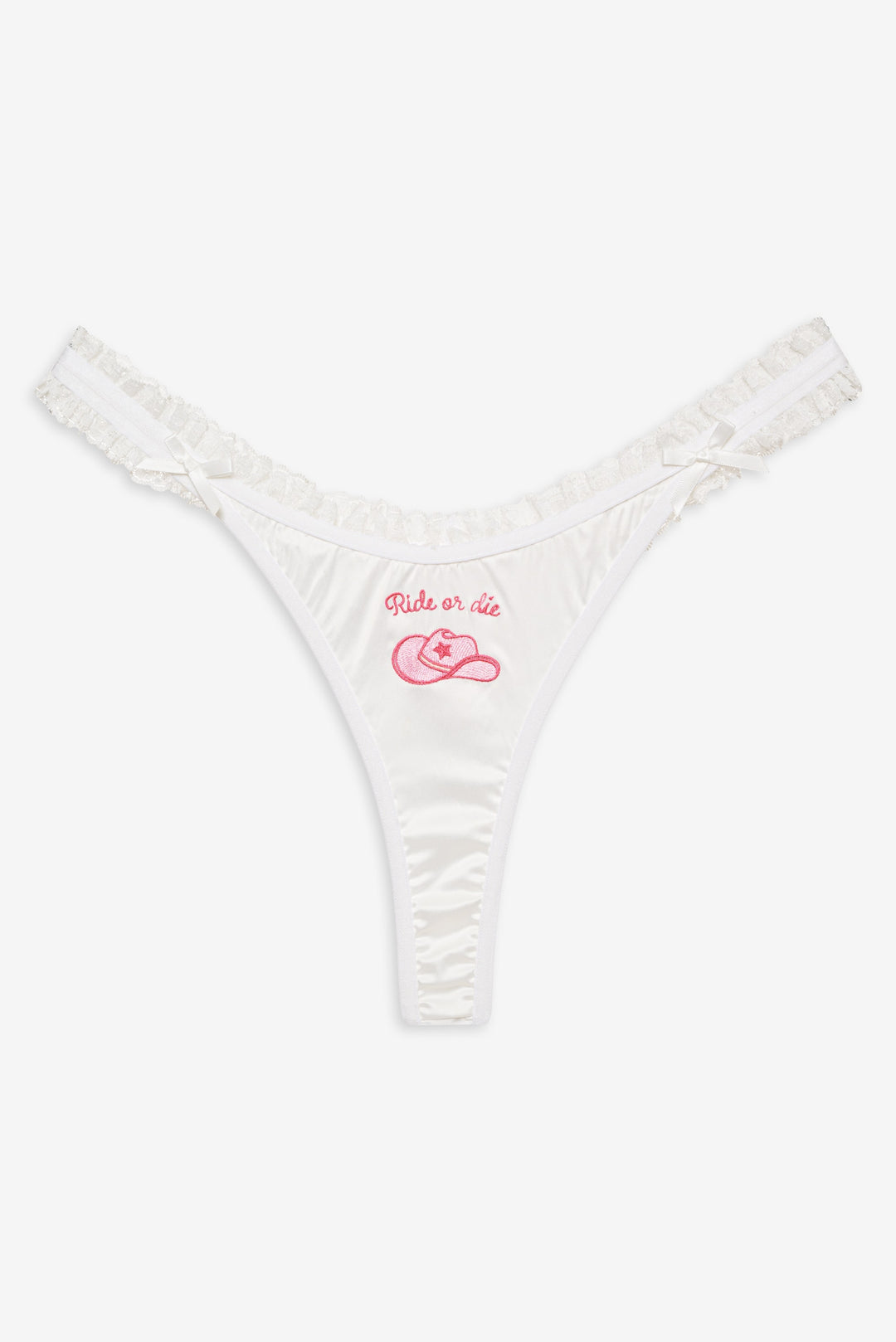Women Bachelorette Thong Panty Pack - White